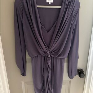 Elegant Draped Purple Dress